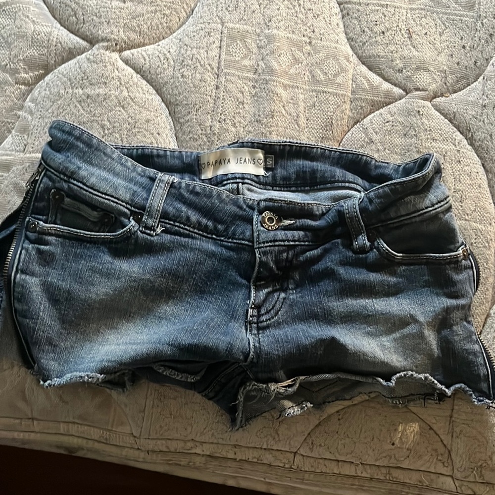 Papaya booty shorts with zipper